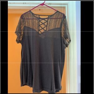 Gray lace top